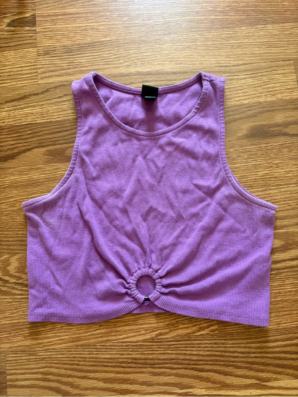 wild fable Lavender Ribbed Cropped Tank with Front Ring